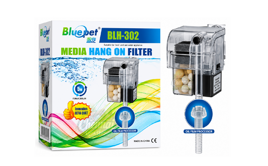 Bluepet BLH-302 Aquarium Hang On Filter (5W) – 300L/H with Surface Skimmer