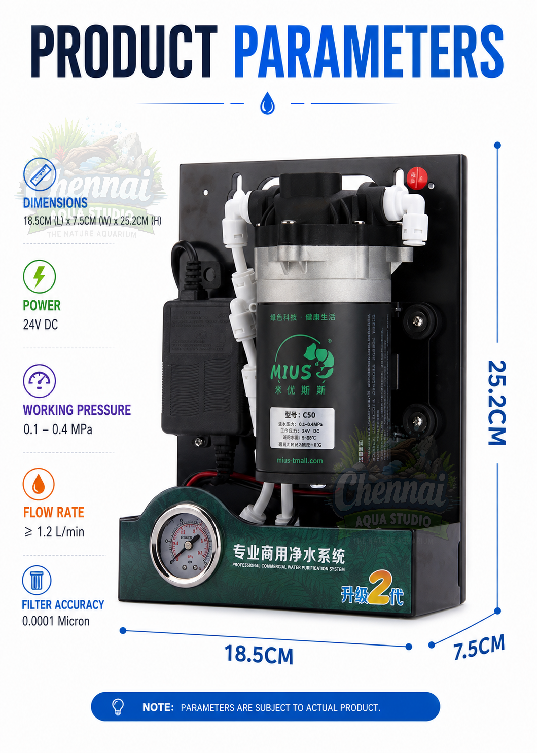 MIUS C50 Rainforest Sprinkler Pump Kit