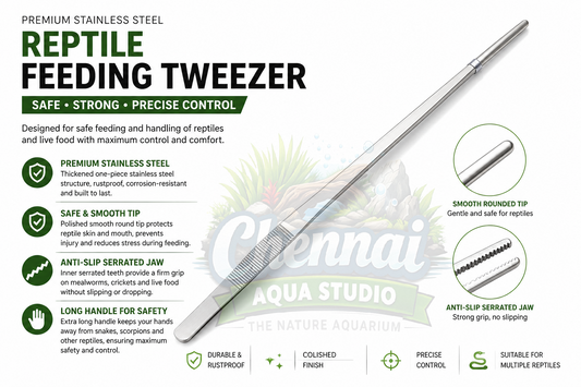 Stainless Steel Aquarium Tweezers – Straight & Curved Aquascaping Tool for Fish Tank & Reptile Feeding SIZE 48CM