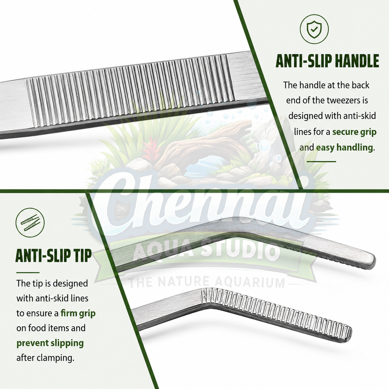 Stainless Steel Aquarium Tweezers – Straight & Curved Aquascaping Tool for Fish Tank & Reptile Feeding SIZE 48CM