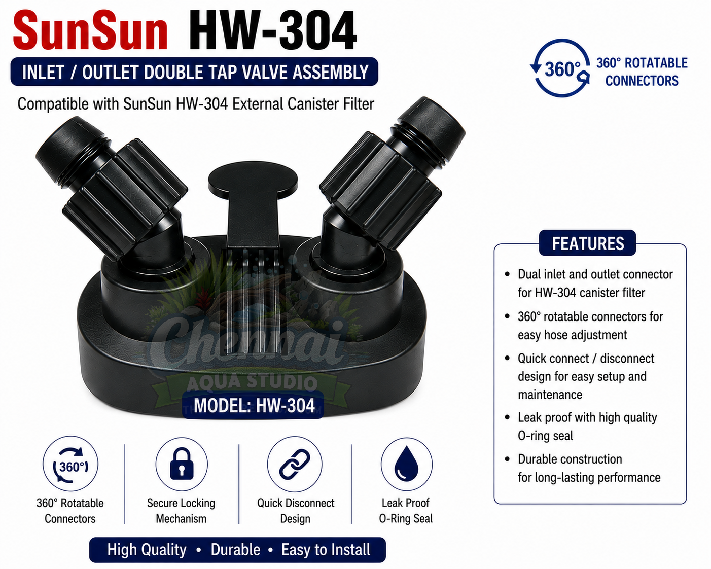 Sunsun Cannister Filter Spares in/Out Head Top Tube Connecting Valve