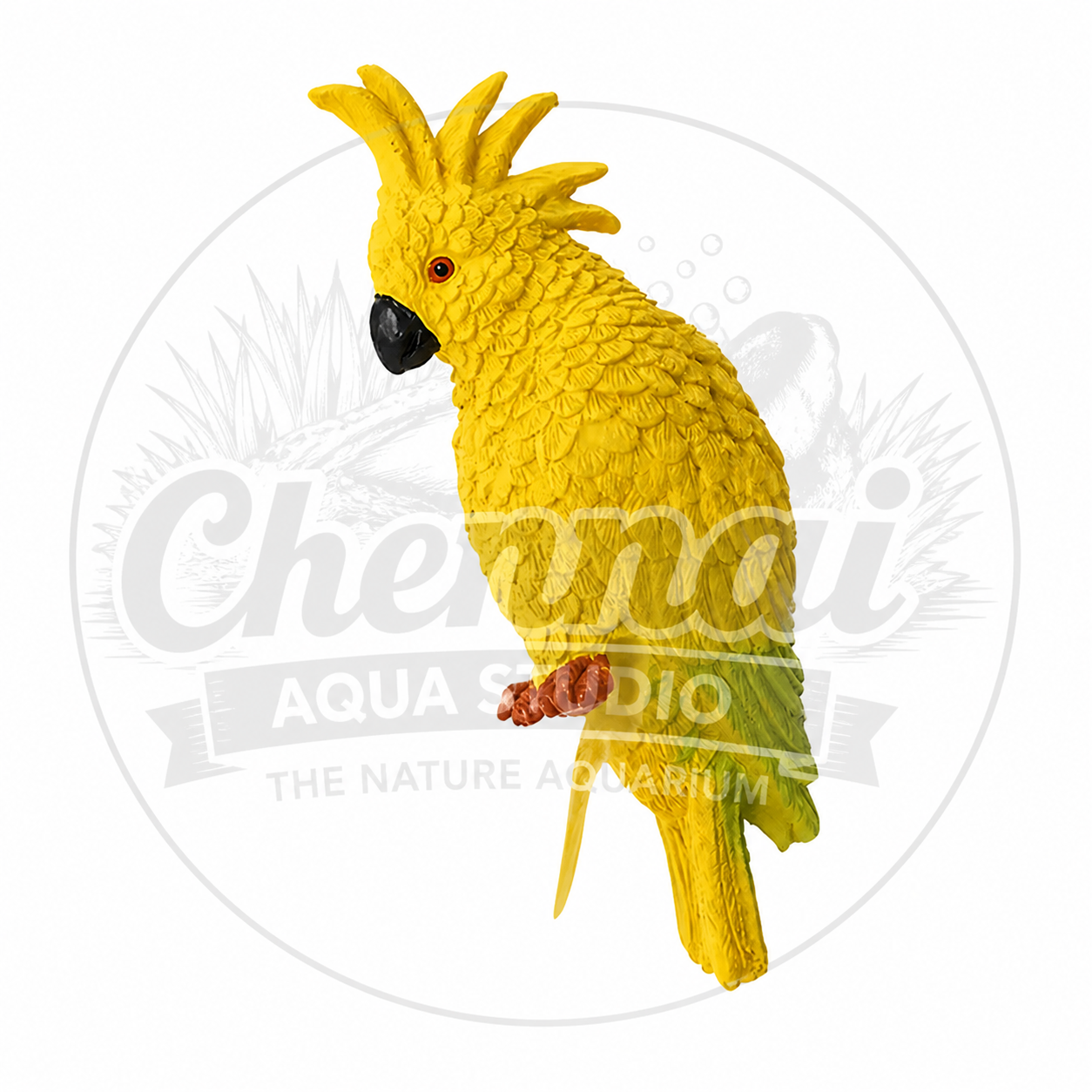 Aquarium Parrot Shape Hanging Decor – Miniature Bright Parrot Ornament for Fish Tank | Suitable for Glass Thickness Below 6mm