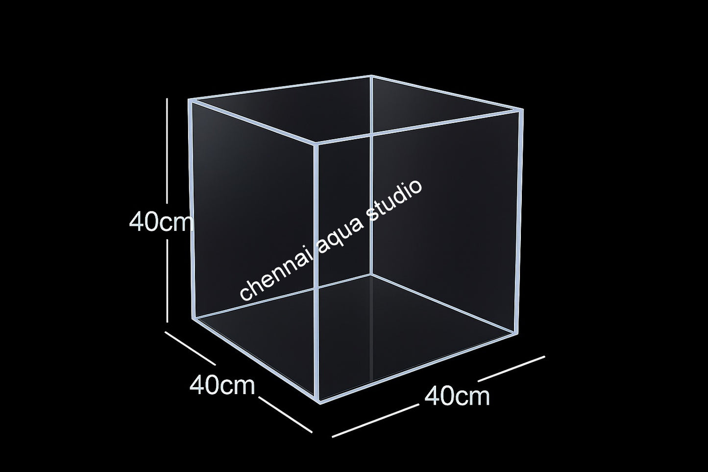 High Quality Ultra Clear Seamless Glass Aquarium Tank – 40cm All Sides Premium Fish Tank (Cube tank)