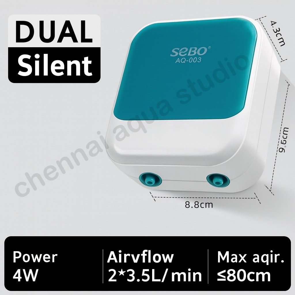 SOBO AQ-004 Silent Aquarium 2 way Air Pump | Compact & Efficient Oxygen Supply for Fish Tanks