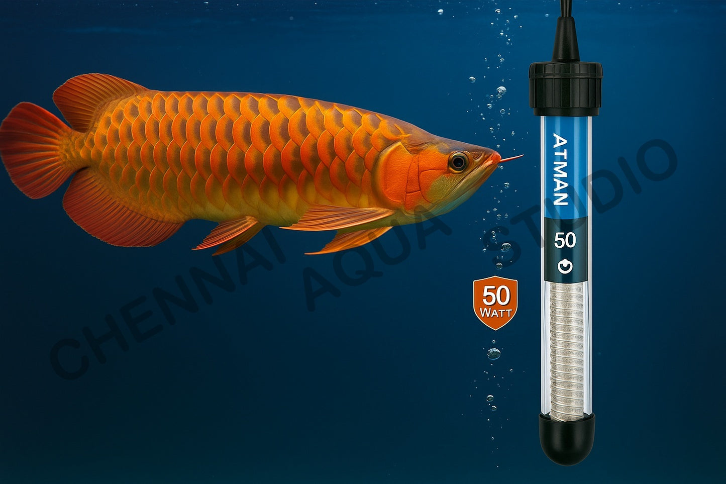 ATMAN Aquarium Heating Rod Thermostat Explosion-proof Automatic Constant Temperature Heating Rod Portable EH-50W