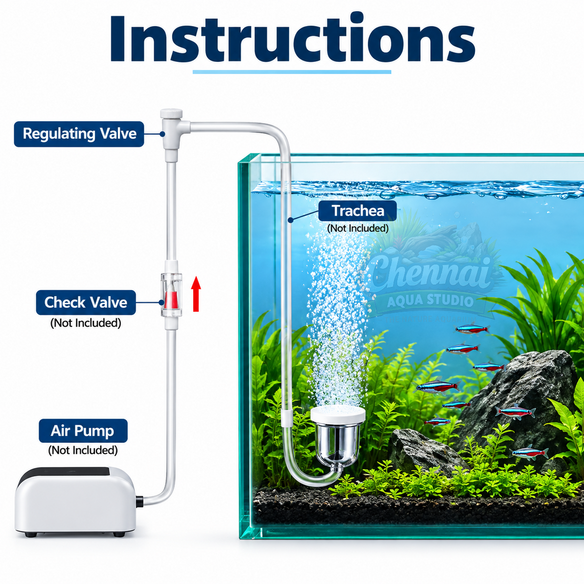 Air Stone For Aquarium Air Diffuser Work In Air Pump(It's Not Co2 Diffuser )