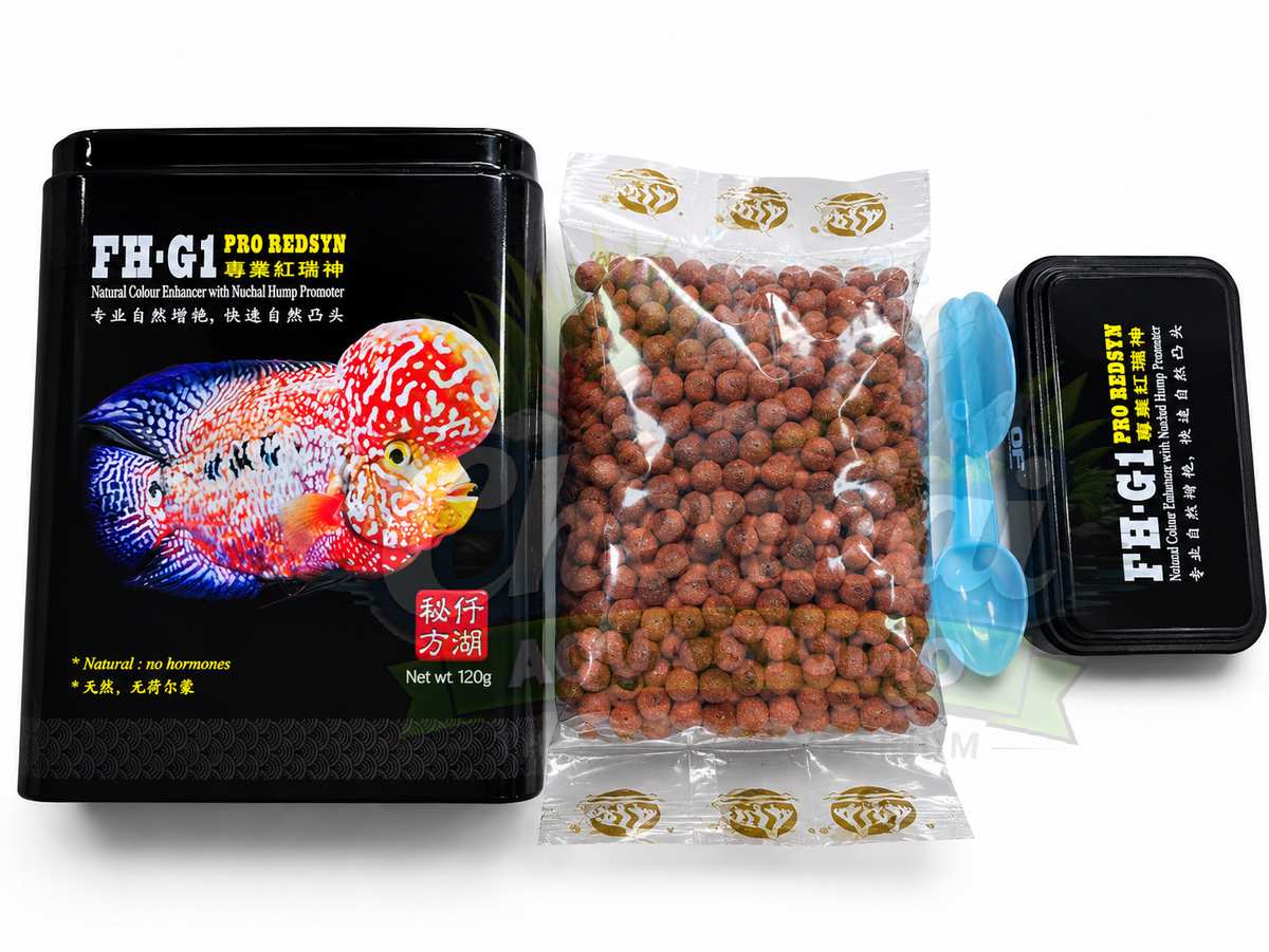 Ocean Free FH-G1 Pro RedSyn Flowerhorn Fish Food – 120g | Premium Colour Enhancing Formula – 100% Genuine & Original Product