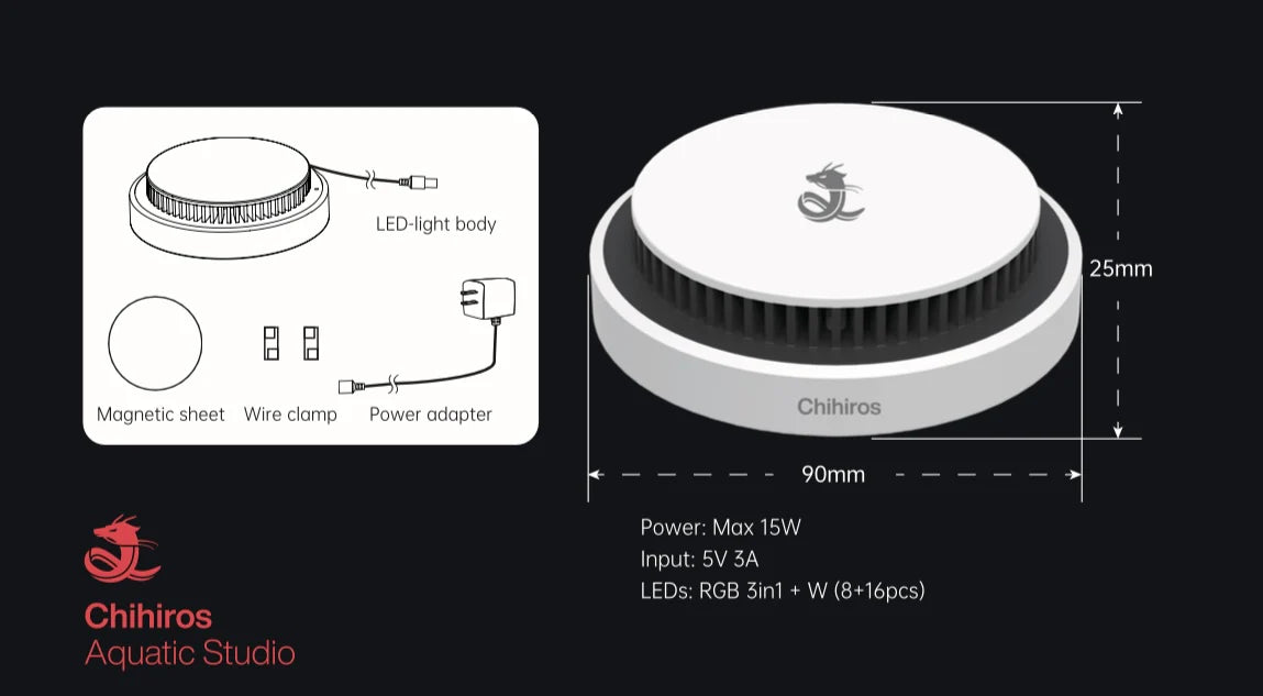 Chihiros Magnetic Light 2 – 5V3A USB