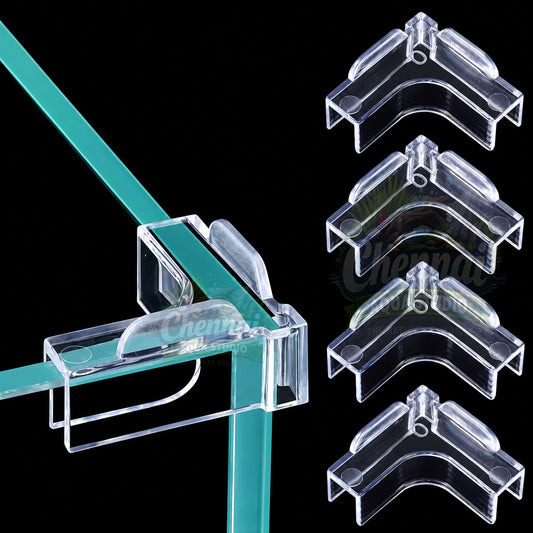 Acrylic Aquarium Lid Corner Protector Clips – 10 mm Glass Cover Support Clamps (4 Pieces)