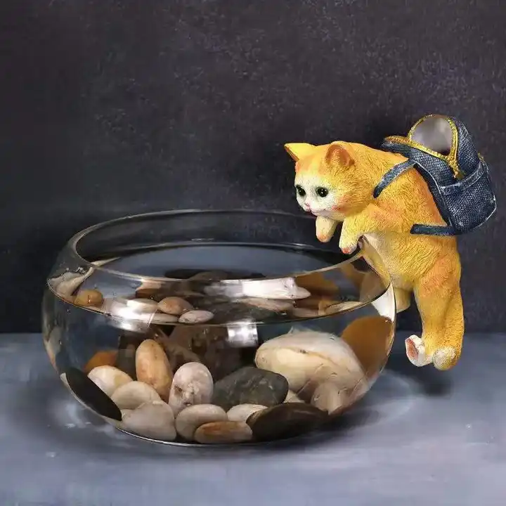 Aquarium fish tank decoration ornaments backpack cat Toy (size Approx. 6.8 × 4.9 × 3.2 inches ))