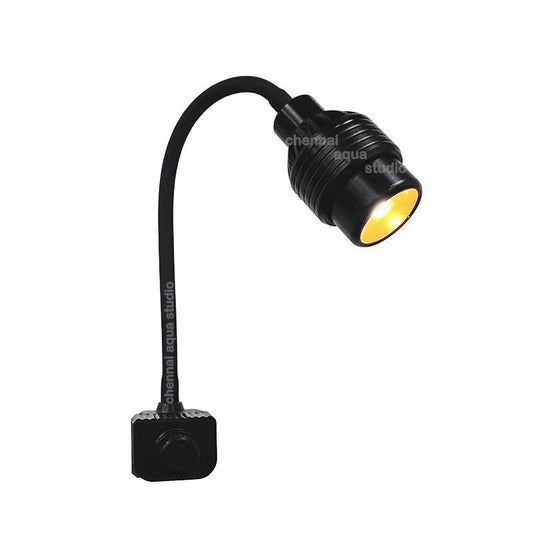 Super Pro Spotlight LED Aquarium Light – 10W Clip-On | Metal Body | Adjustable Beam & 3-Color Modes | For Nano & Sea Tanks (3–15mm Glass)