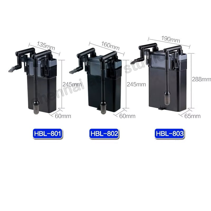 HBL-801 (6W Output 500L/h) Multi Filtration Aquarium Hang On Filter