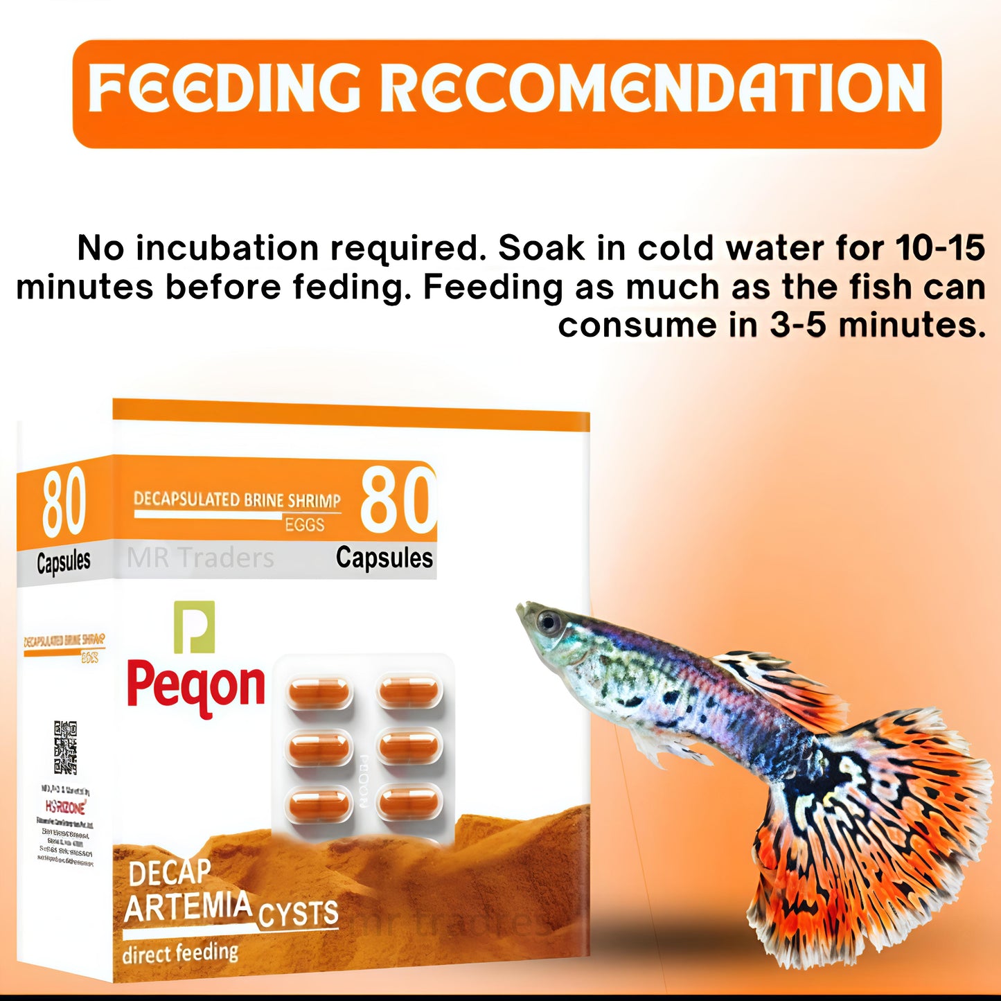 Peqon Shell-Free Decapsulated Brine Shrimp – Ready-to-Feed, High Protein for Fish