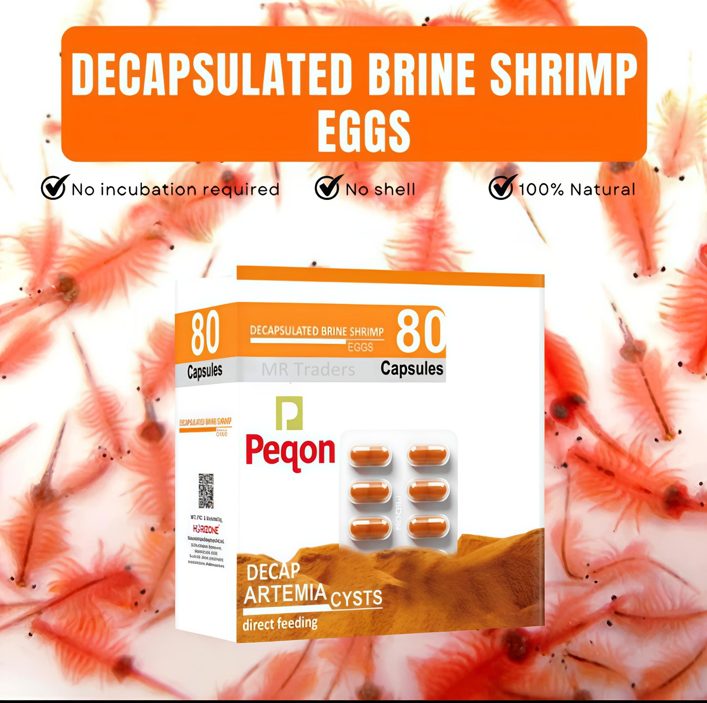 Peqon Shell-Free Decapsulated Brine Shrimp – Ready-to-Feed, High Protein for Fish