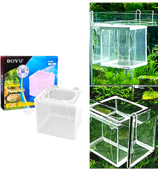 Boyu Aquarium Fish Breeding, Isolation, Hatchery Box for Fish Fry Net (Small (NB-3201)