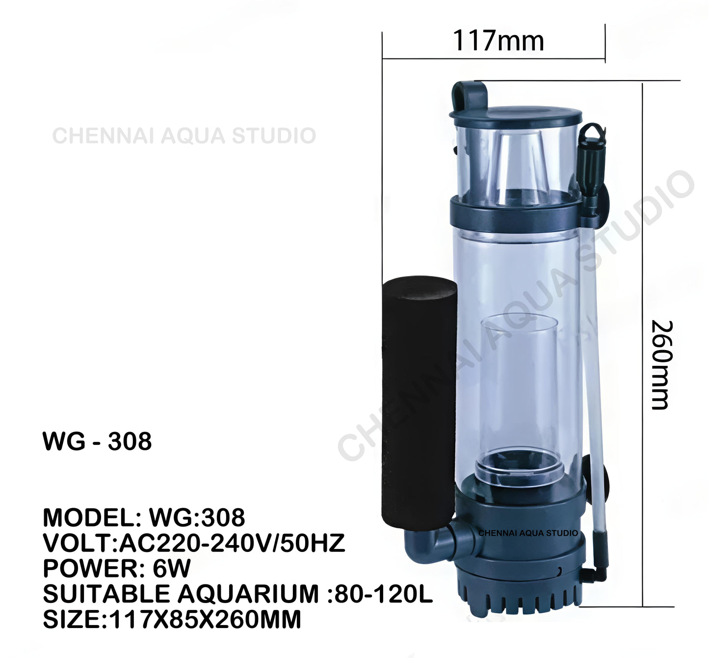 Boyu Protein Skimmer For Marine AquariumWG-308 | 6W | Suitable For 80-120L Fish Tank