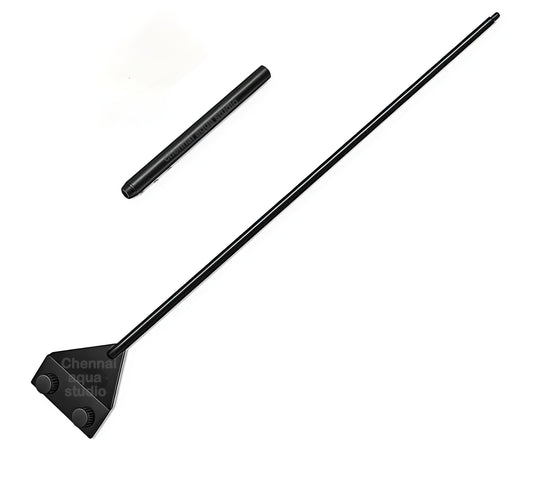 Aquarium Algae Scraper – Long Handle with Anti-Slip Grip & Replaceable Blades, Rust-Proof Tool for Freshwater, Saltwater & Planted Tanks BLACK Color