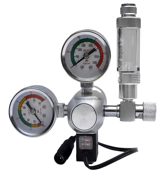 WYIN Dual Gauge CO2 Regulator With Solenoid & Bubble Counter – G5/8