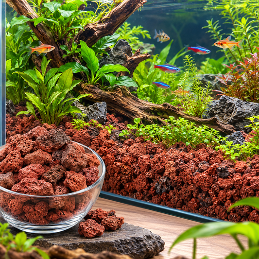 Aquarium Red Lava Chips(sand) For Aquarium And For Indoor Plants (1Kg)