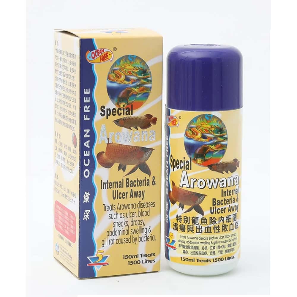 OceanFree Arowana Internal Bacteria & Ulcer Away (5) – 150 Ml