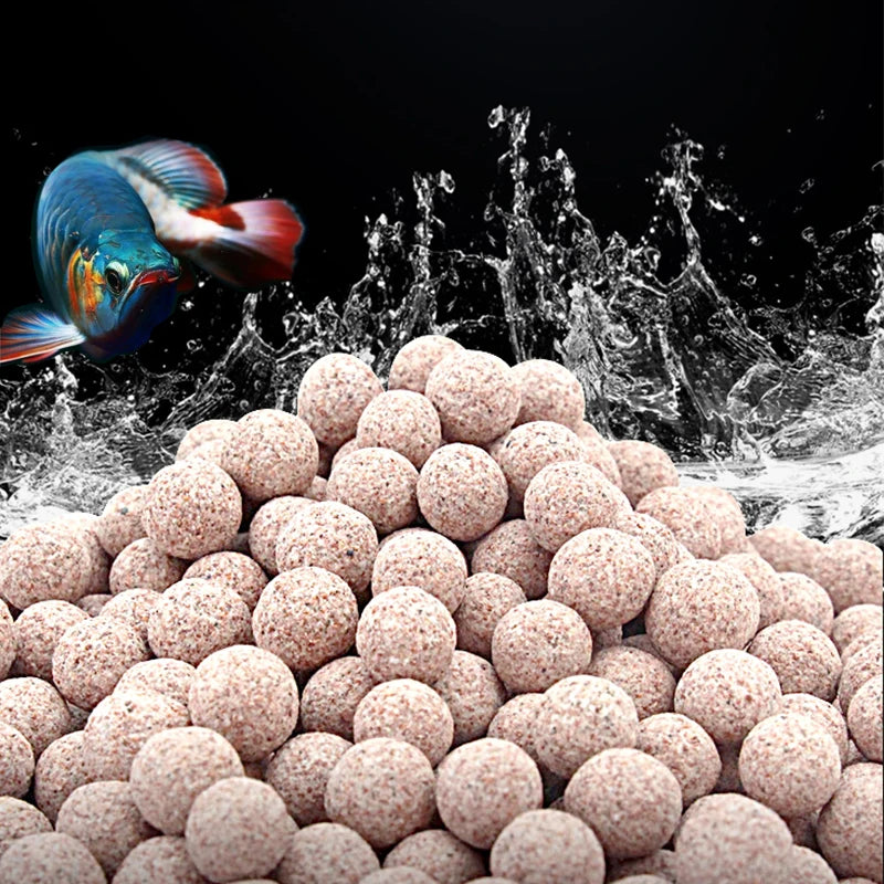 Aquarium Filter Media Red Ceramic Nano Ball with Free Mesh Bag 500GM