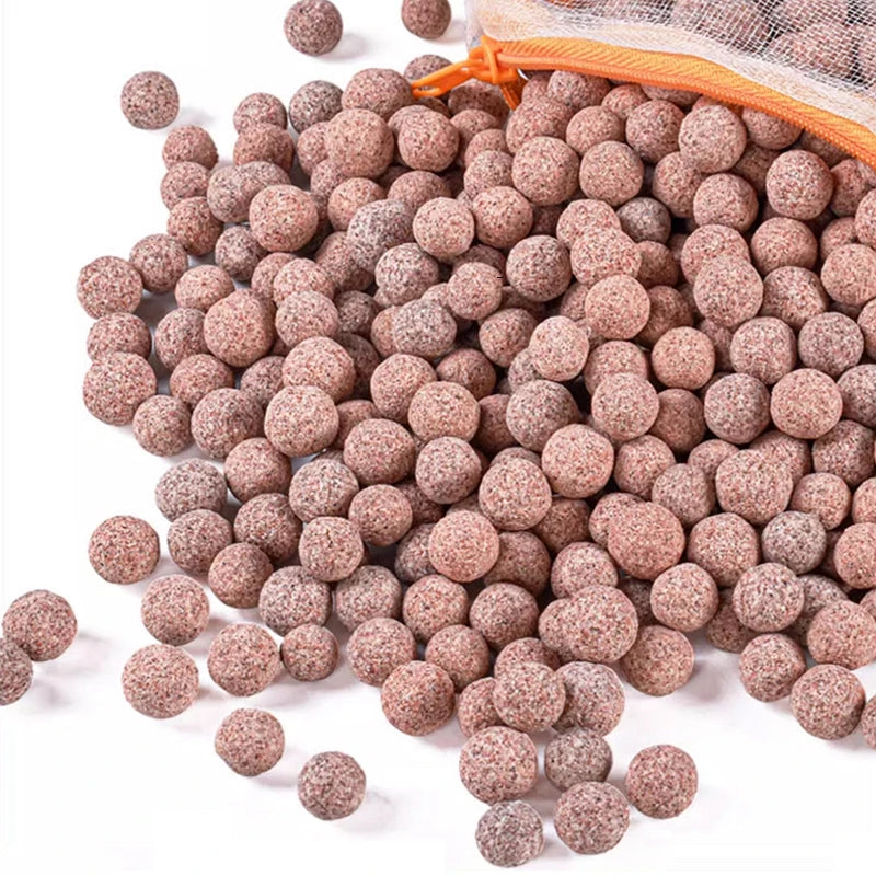 Aquarium Filter Media Red Ceramic Nano Ball with Free Mesh Bag 500GM