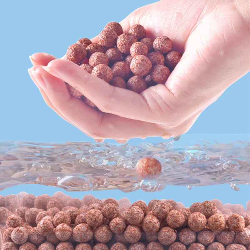 Aquarium Filter Media Red Ceramic Nano Ball with Free Mesh Bag 500GM