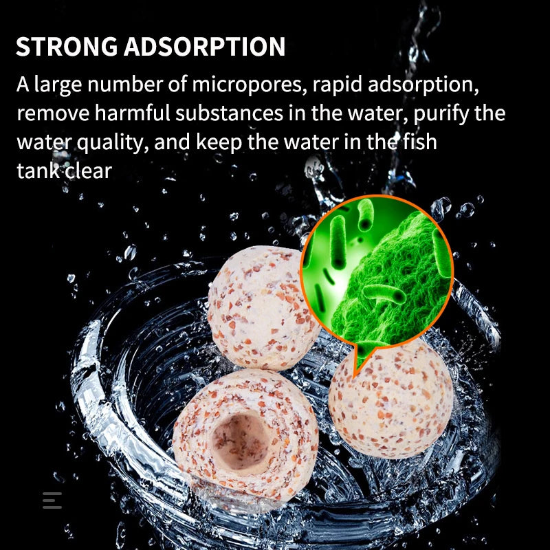 Aquarium Filter Media Red Ceramic Nano Ball with Free Mesh Bag 500GM