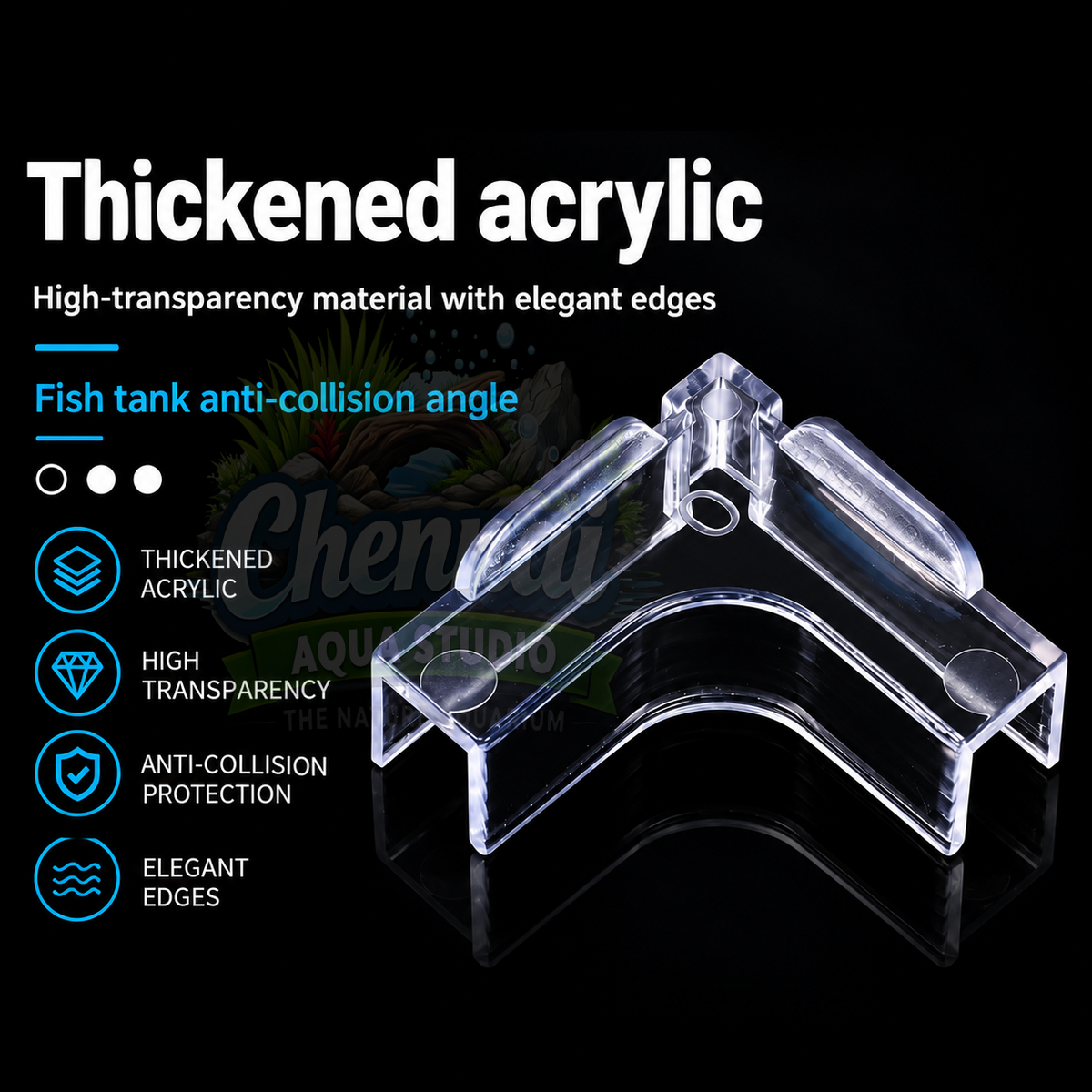 Acrylic Aquarium Lid Corner Protector Clips – 8mm Glass Cover Support Clamps (4 Pieces)