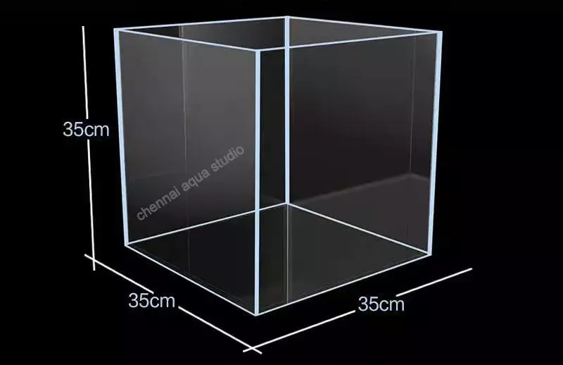 High Quality Ultra Clear Seamless Glass Aquarium Tank – 35cm All Sides Premium Fish Tank (Cube tank)