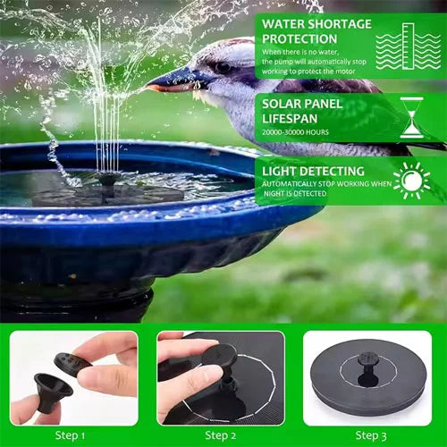 Floating Solar Bird Bath Fountain LED Light – Pond Pump for Garden And Home