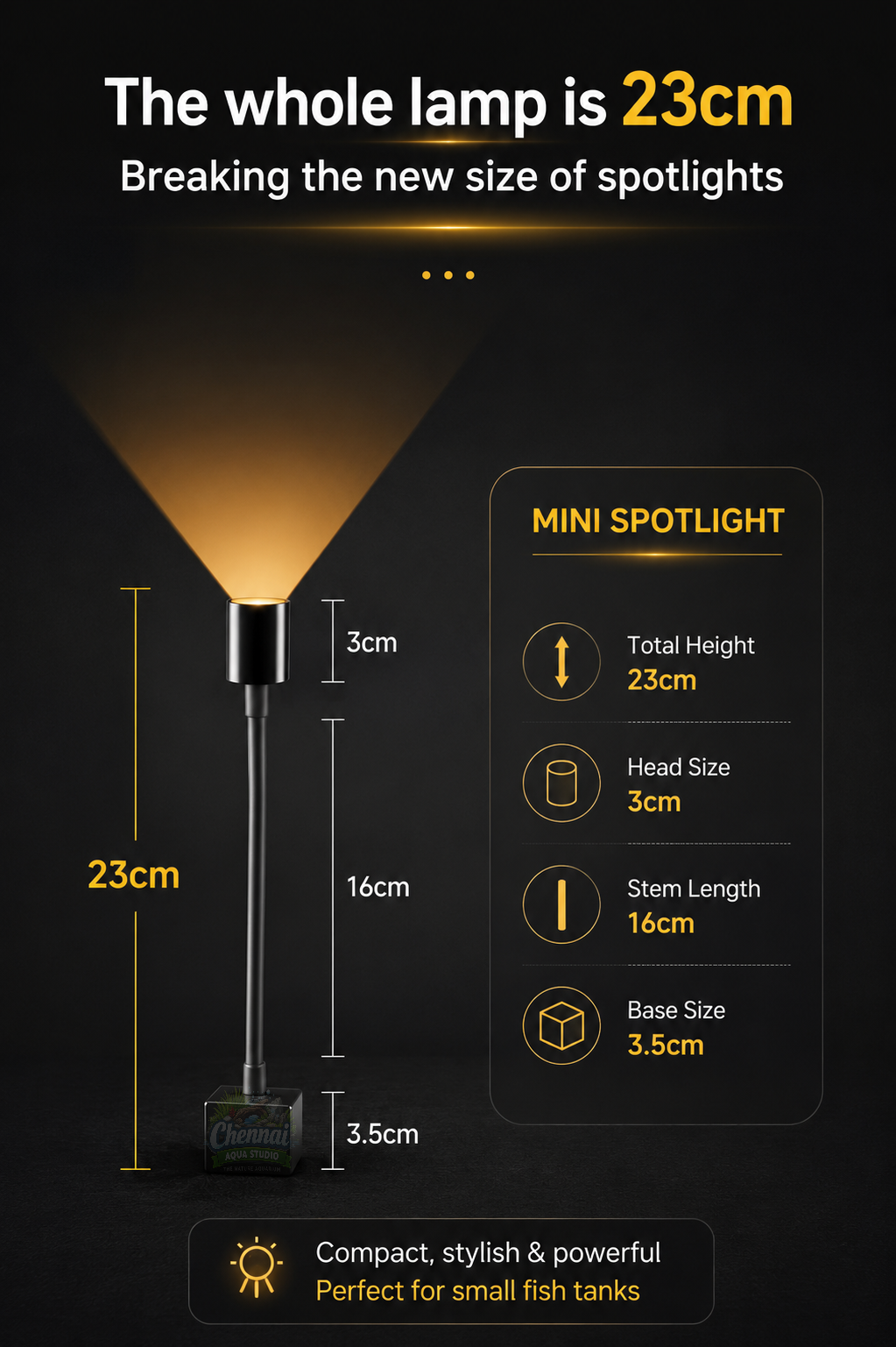 3W LED Spotlight for Vivarium, Terrarium & Aquarium Fish Tank Landscape Light