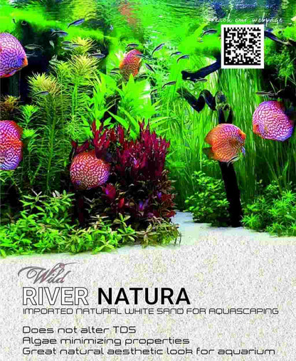 River Natura Aquarium White Sand | Natural Polished River Sand Substrate | Aquascaping Base Layer | 5kg