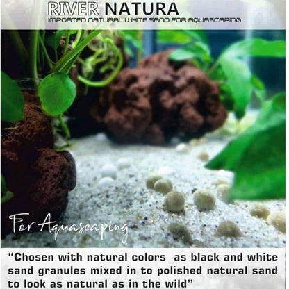 River Natura Aquarium White Sand | Natural Polished River Sand Substrate | Aquascaping Base Layer | 5kg
