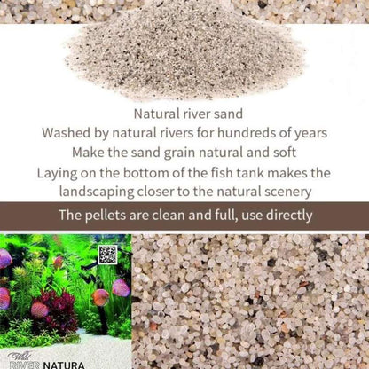 River Natura Aquarium White Sand | Natural Polished River Sand Substrate | Aquascaping Base Layer | 5kg