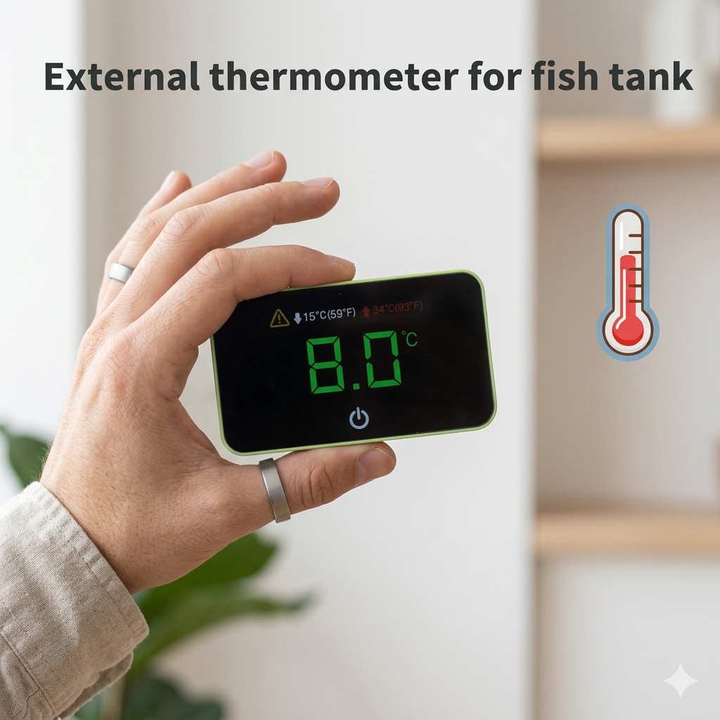 Digital LED Aquarium Thermometer – Accurate Temperature Gauge for Freshwater & Saltwater Fish Tanks
