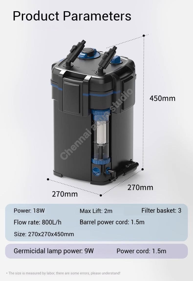 SunSun YWY-800 Aquarium Canister Filter – 800L/H External Filtration System