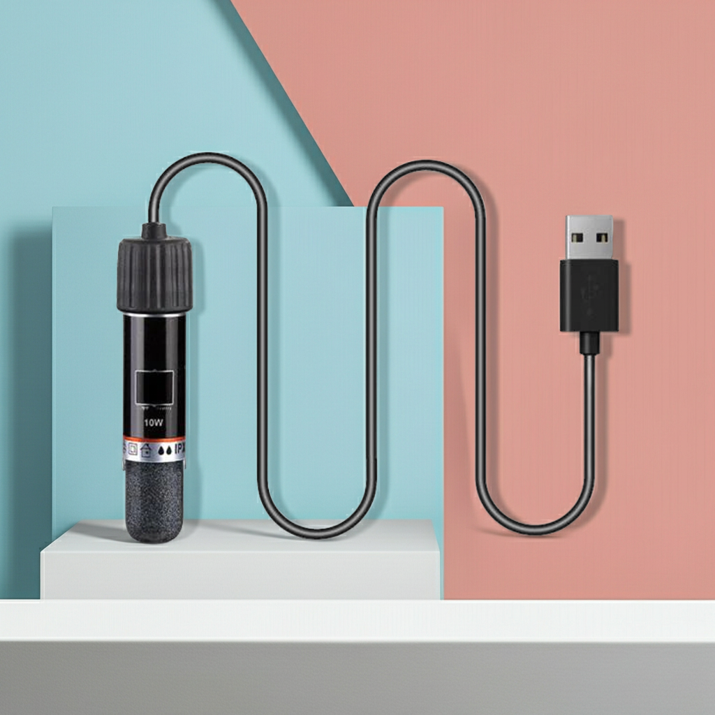 10W Mini USB Aquarium Heater | Constant Temperature Heater for Fish Tanks (Adapter Not Included) size 8.8cm