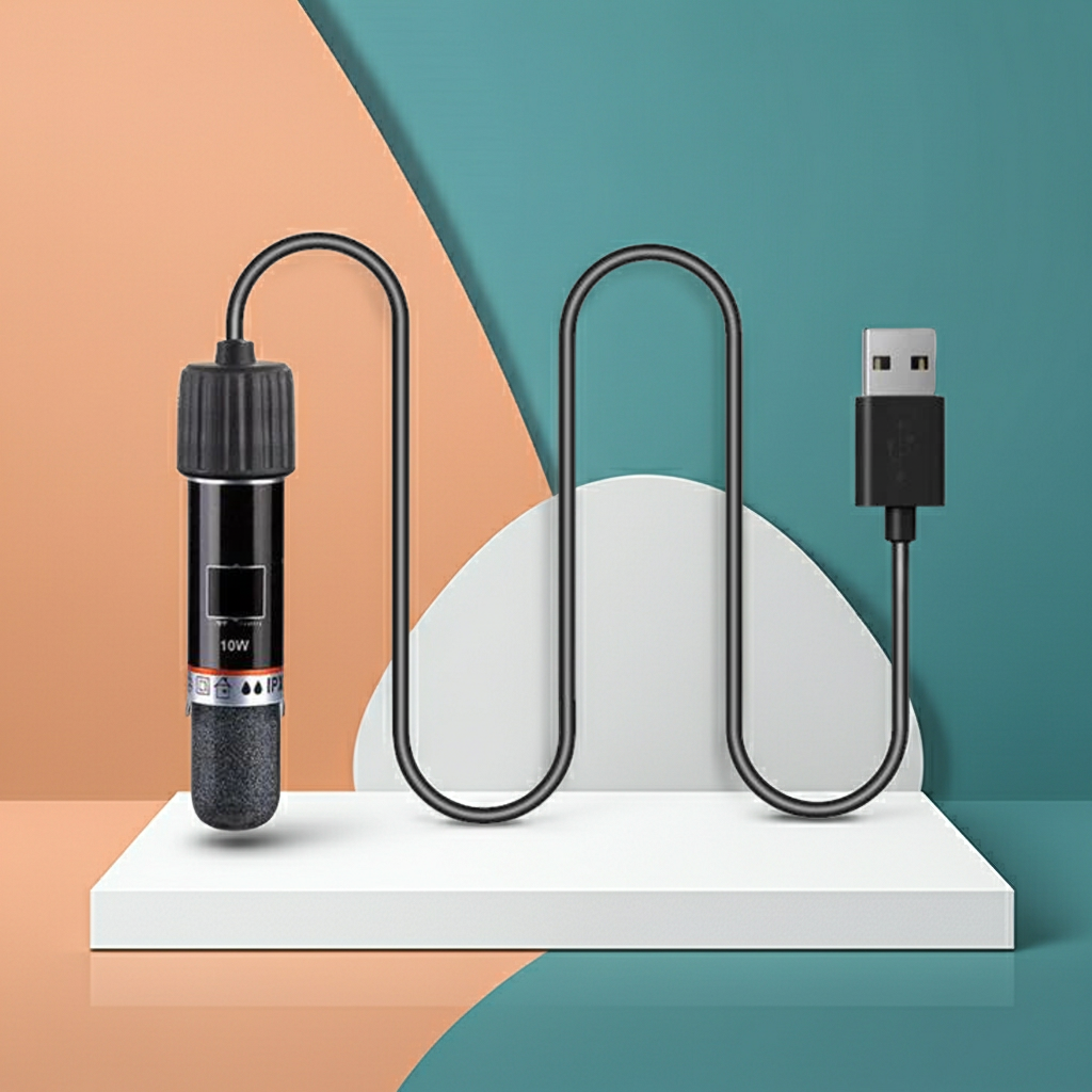10W Mini USB Aquarium Heater | Constant Temperature Heater for Fish Tanks (Adapter Not Included) size 8.8cm