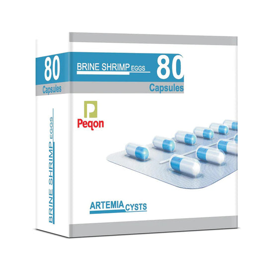 Peqon Artemia Cysts (Brine Shrimp Eggs) - 80 Capsule - Made in USA with 90% Hatching Rate