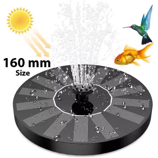 Solar Fountain Medium 160mm | 1.5W Upgraded Solar Water Pump for Bird Bath, Garden, Pond